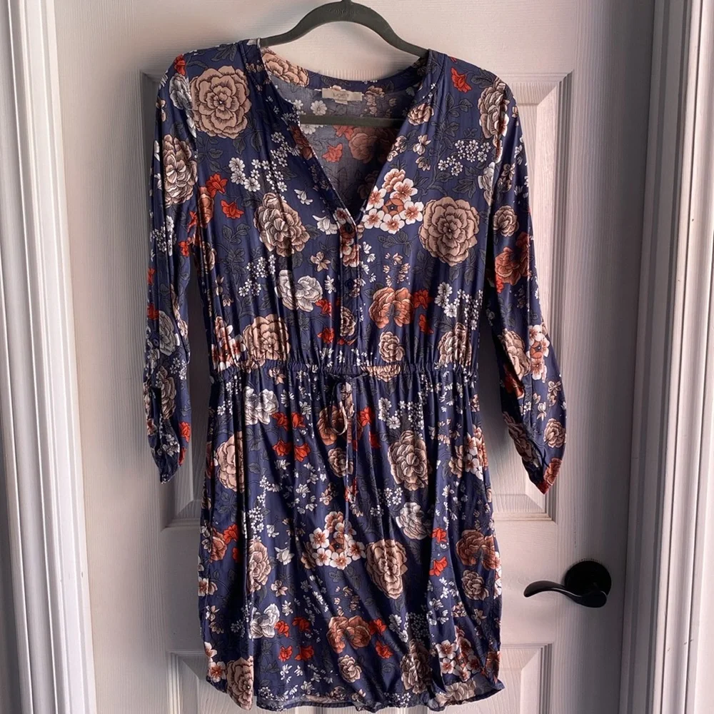 Loft Dress Blue Floral Pattern S - Picture 11 of 13